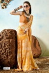 Sanchita Vol 2 By Vallabhi Moss Chiffon Abstract Print With Fancy Swarovski Work Saree Exporters In India